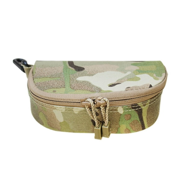 Molle Tactical SUNGLASSES Case Carrying Pouch Eyeglasses Padded Case-BLACK
